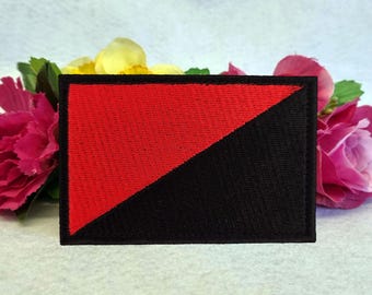 Anarcho Syndicalist Flag Patch – Embroidered 3 x 2 Inch