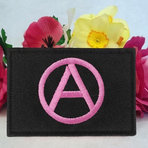 Anarchist / Anarchy flag embroidered patch. Iron On, Velcro or Sew On options! LGBT - LGBTQ+ - Gay - Queer