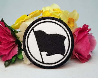 Anarchist Black Flag Round Patch – Embroidered 2.8 Inch