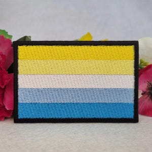 Enboy flag embroidered patch. Iron On, Velcro or Sew On options! LGBT - LGBTQ+ - Gay - Queer - Trans
