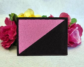 Anarchist (Queer Anarchism) flag iron on patch. Iron On, Velcro or Sew On options! Anarchy - LGBT - LGBTQ+ - Gay