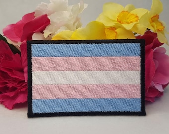 Parche con la bandera del orgullo transgénero. ¡Para planchar, con velcro o para coser! Trans - LGBT - LGBTQ+ - Gay - Queer