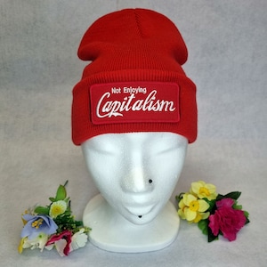 Not Enjoying Capitalism Beanie hat. (more colours available on request)