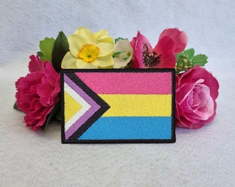 Pan-Non-binary Pride Flagge gesticktes Patch. Aufbügeln, Klettverschluss oder Aufnähen! Non-Binary - LGBT - LGBTQ+ - Gay - Queer - Nonbinary