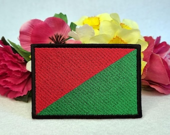 Demokratischer Sozialismus / Ökologischer Naturschutz (Eco Socialism) Flaggen Aufnäher. Zum aufbügeln, klettverschluss oder aufnähen!