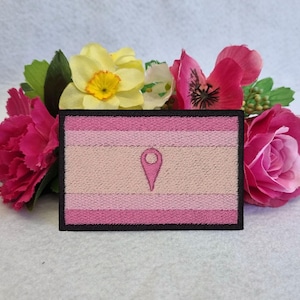 Finsexual flag embroidered patch. Iron On, Velcro or Sew On options! LGBT - LGBTQ+