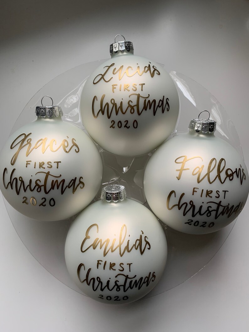 Custom Christmas Bulb Ornament hand lettered holiday gift Etsy