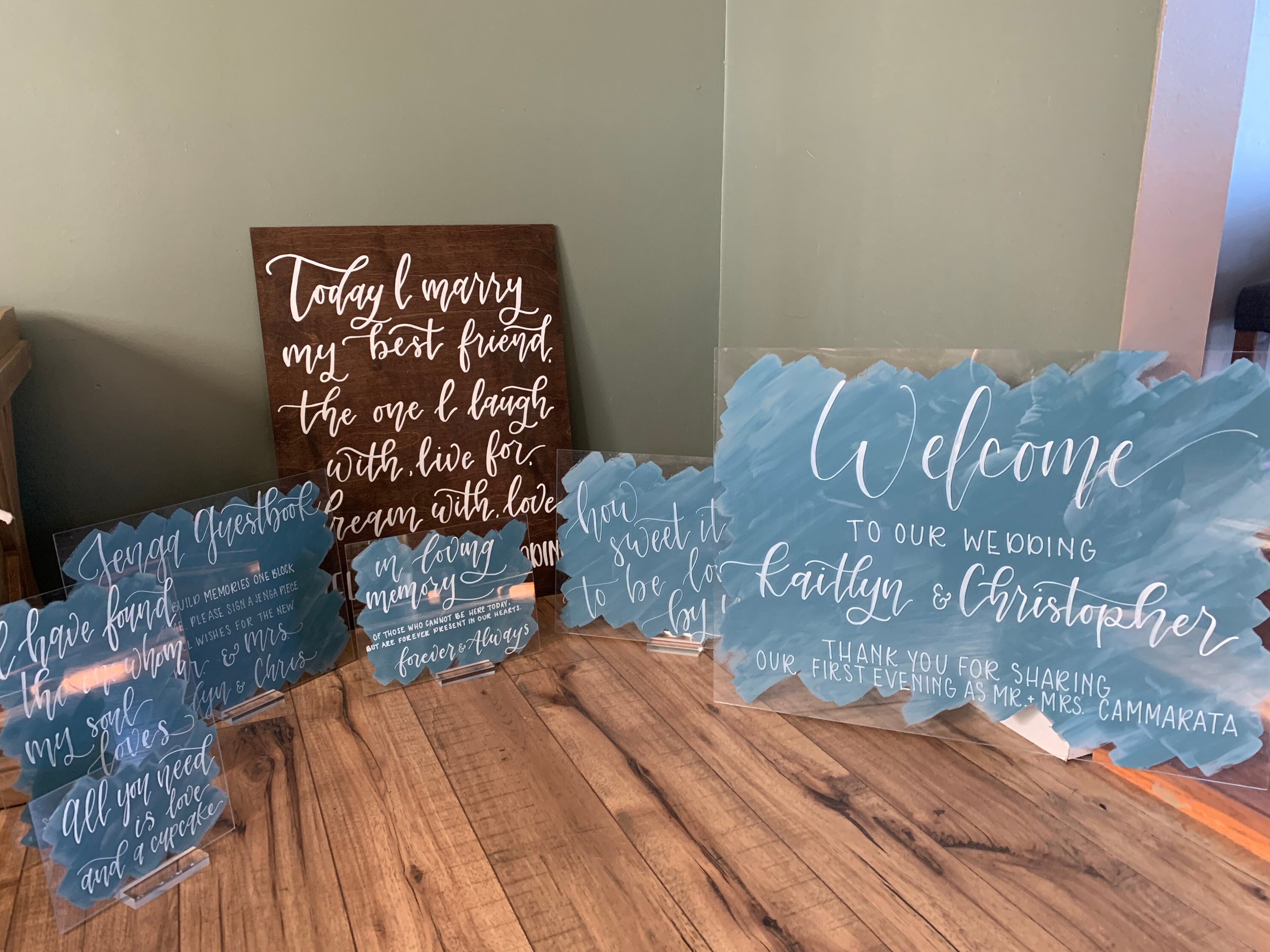 Engagement sign acrylic hand lettered sign custom order Etsy
