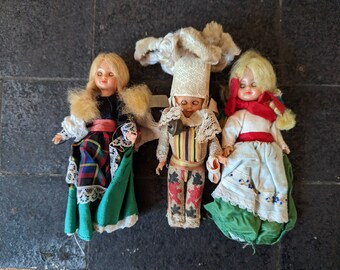 Trio of European dolls