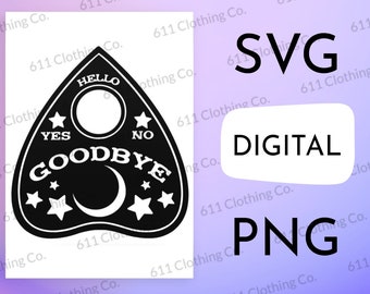 Ouija Board Planchette, Spirit Board, Occult Game, Halloween Clothing Cut File - Digital Download File Only - SVG PNG for Circut Silhouette