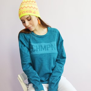Vintage crewneck jumper,  Vintage 90s CHAMPION logo print designer minimalist sweatshirt top, retro woman clothing