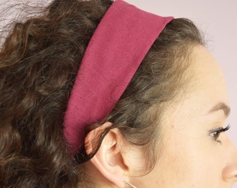 Bandeau sécurisé de cheveux de lin bordeaux fait à la main