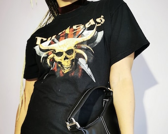 Vintagetopp för kvinnor, Vintage 90-tals svart TURIAS band grunge oversize t-shirt storlek M, retrokläder, retro damkläder