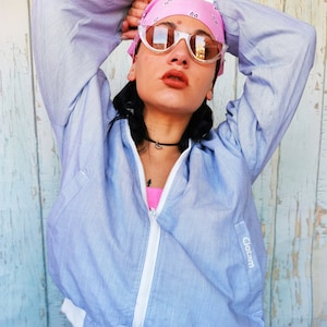 Vintage jacket for woman, Vintage 90s striped full zip casual oversized jacket Uk 12-16, retro coats jackets