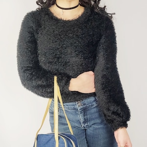 Black fur jumper best sale