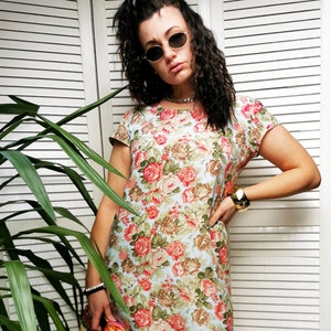 Vintage Kleid, Vintage 80er Jahre minimalistisch handgefertigt Floral Mini Kleid, Sommer kleidung