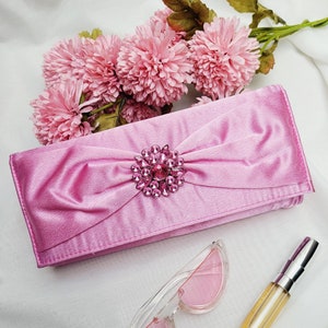 90s vintage shimmer pink diamonds envelope bag purse