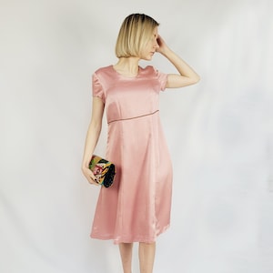 80s retro shimmer pink handmade Prom party mini dress