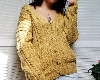 mustard cardigan with pockets