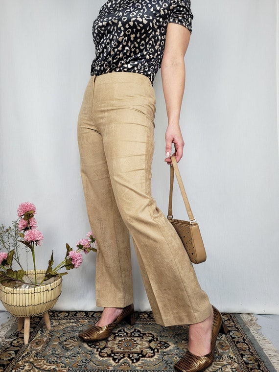 Vintage trousers pants, Vintage 90s camel brown f… - image 1