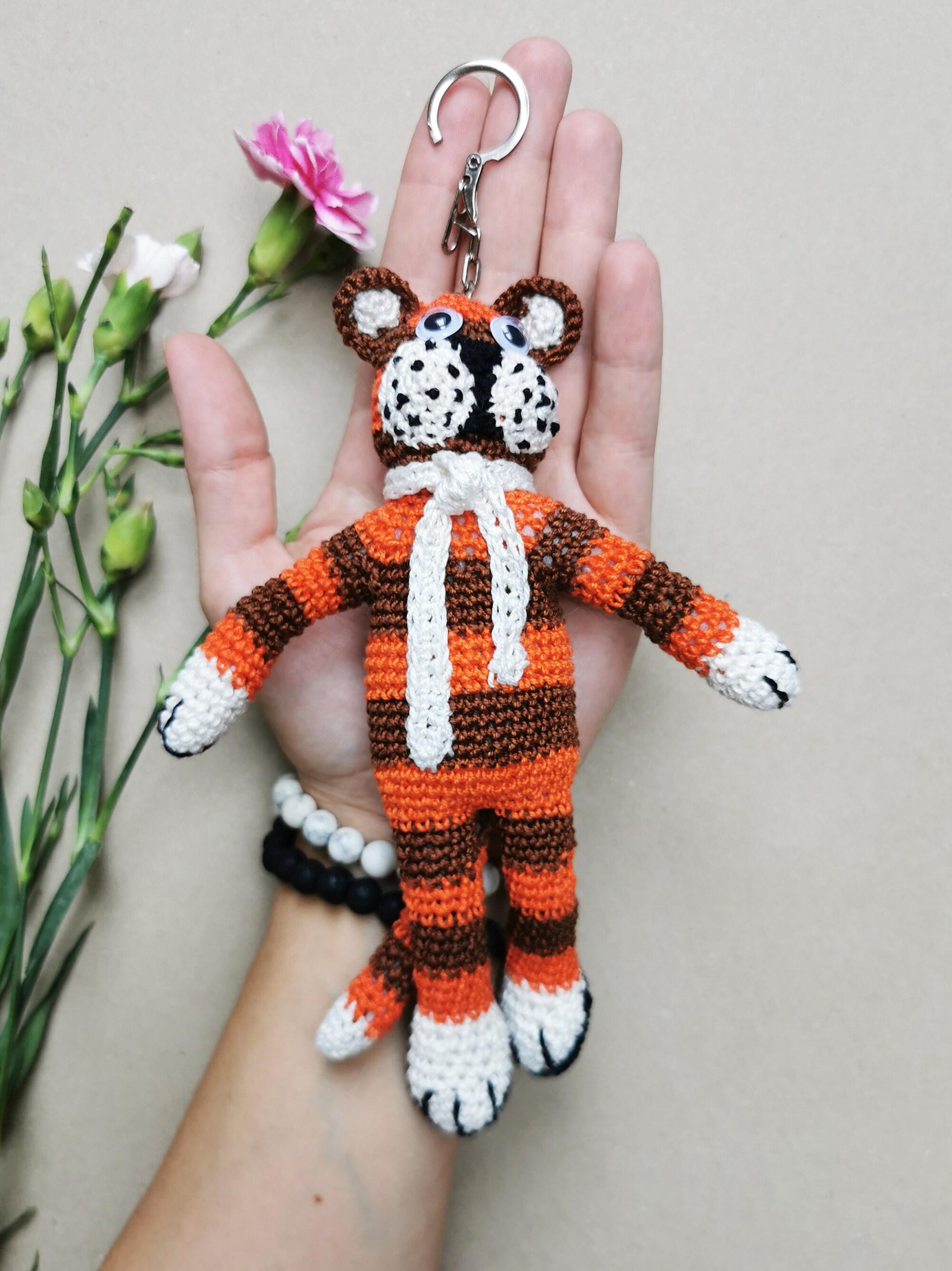 Handmade Crochet Tiger Keychain Bag Decoration Etsy UK