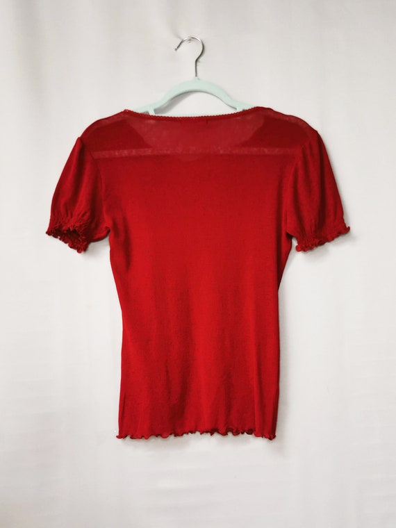 Vintage top for woman, Vintage 90s 00s sheer mesh… - image 5