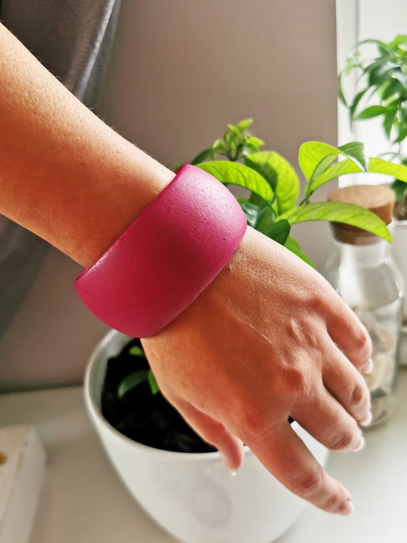 90s vintage plastic solid round purple bracelet