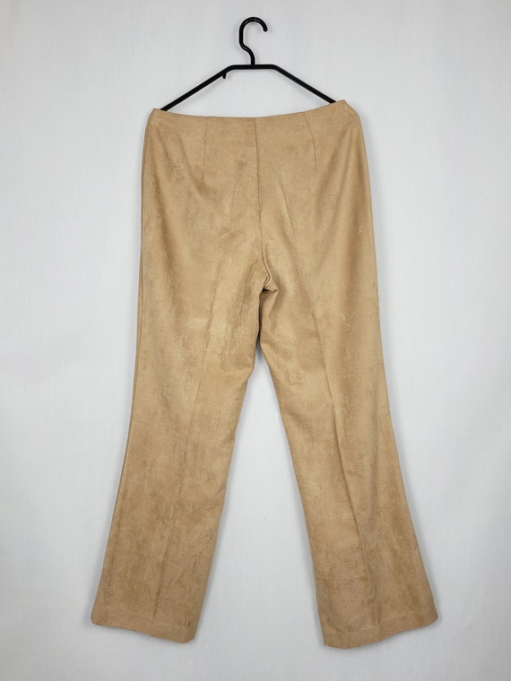 Vintage trousers pants, Vintage 90s camel brown f… - image 5