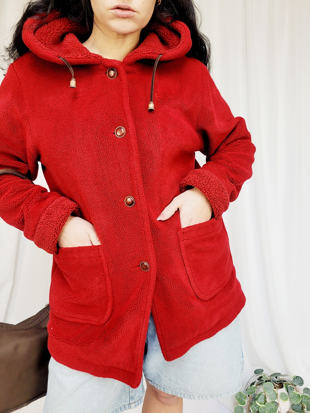 Red & Black 90s Puffy Winter Jacket