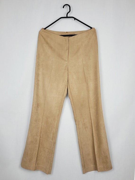 Vintage trousers pants, Vintage 90s camel brown f… - image 4