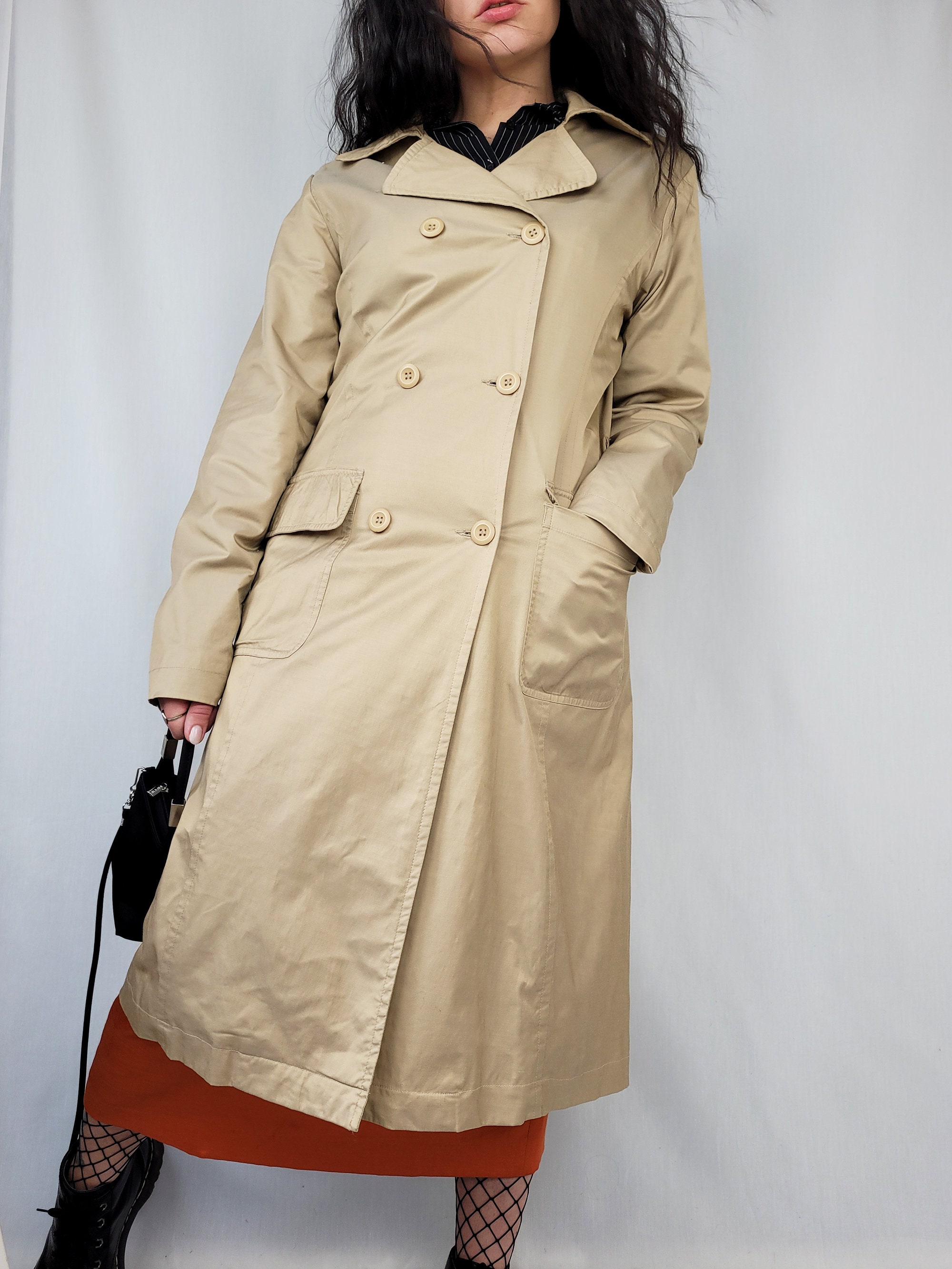 Vintage Jacket for Woman Vintage 90s Beige Minimalist Long - Etsy