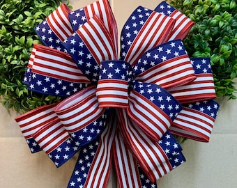 Deluxe Flag Bow, July 4th, Stars and Stripes