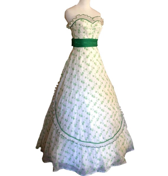 Vintage Prom Dress, Garden Party Dress (waist - 2… - image 1