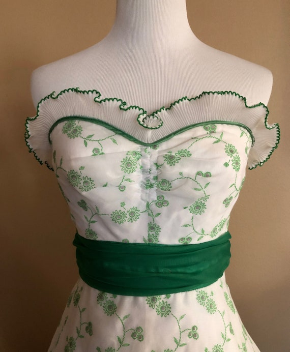 Vintage Prom Dress, Garden Party Dress (waist - 2… - image 7