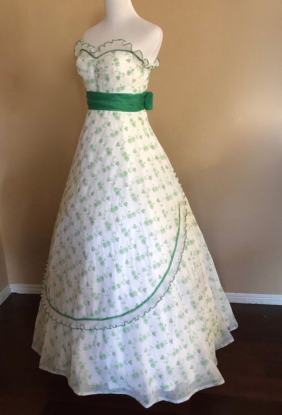 Vintage Prom Dress, Garden Party Dress (waist - 2… - image 3