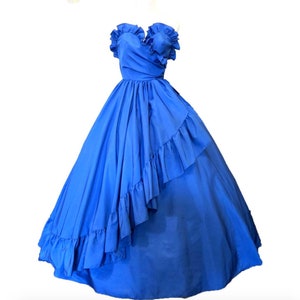 Vintage Mike Benet Sleeveless Blue Ball Gown (waist - 22&quot;)