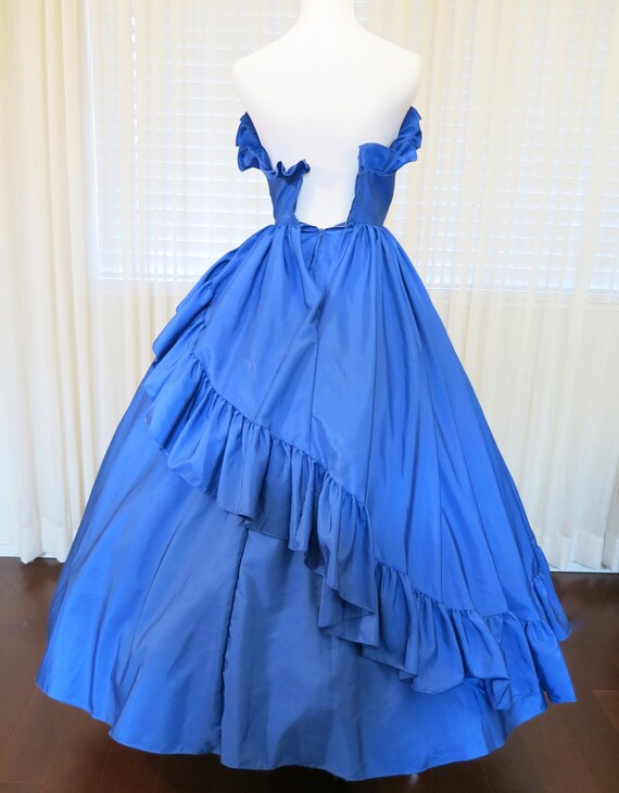 Vintage Mike Benet Sleeveless Blue Ball Gown (wai… - image 5