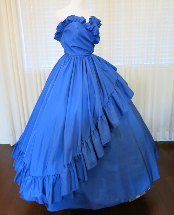 Vintage Mike Benet Sleeveless Blue Ball Gown (wai… - image 6