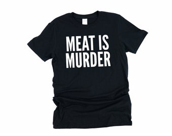 Carne é assassinato, camisa vegana, camisa carne é assassinato, camisa vegetariana, camiseta vegana, carne, é, assassinato, camisa dos direitos dos animais, camisa à base de plantas