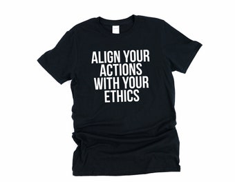 Alinhe suas ações com sua camisa ética, vegana, linha vegana, ética, camisa vegana, roupas veganas, camiseta vegana, ética, feminina vegana