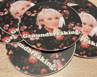Meryl Streep "Groundbreaking." 3" Circle Stickers