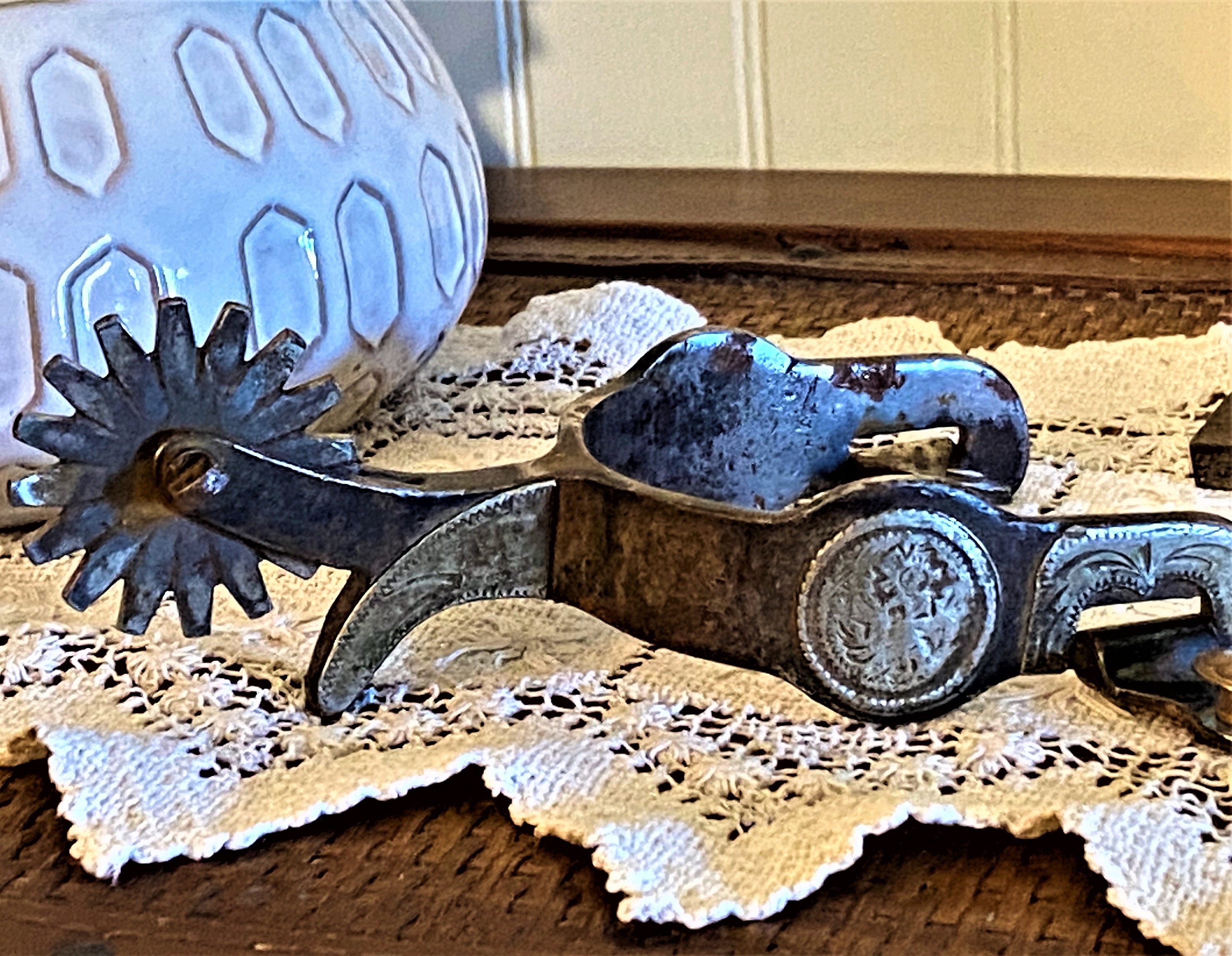 Roper Spurs With Chap Guard & 6-Point Rowel | Bob Ewing Spurs