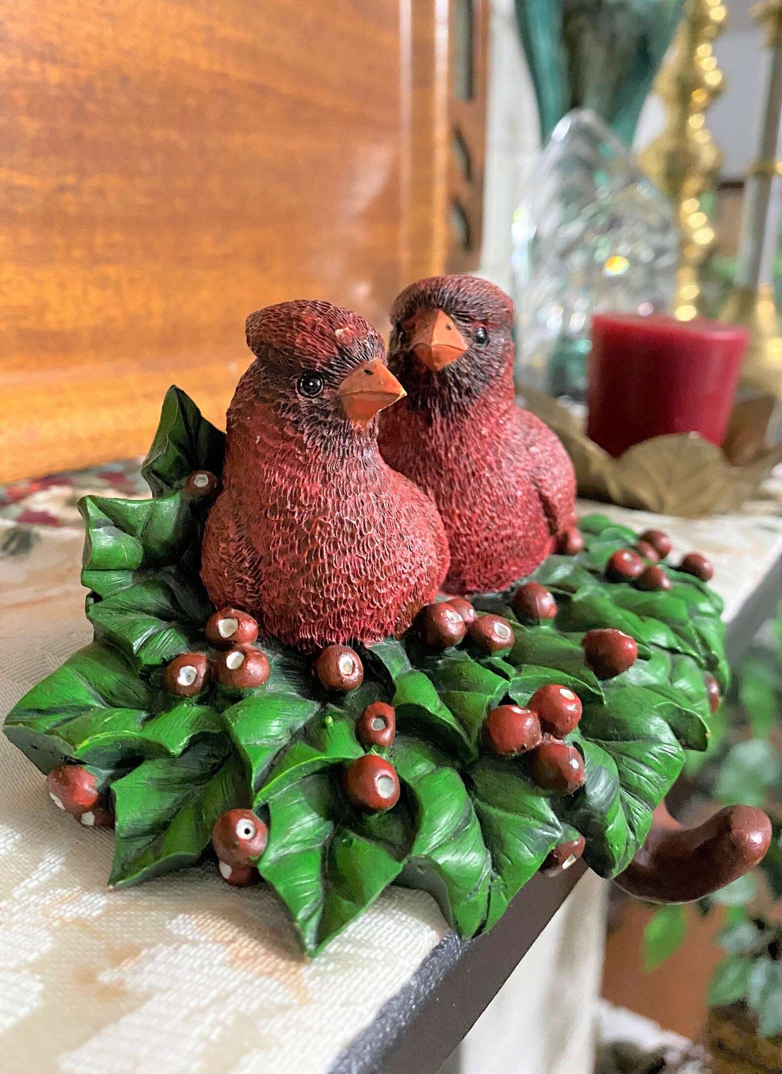 Vintage Christmas Holiday Cardinals stocking holder hanger Red Etsy
