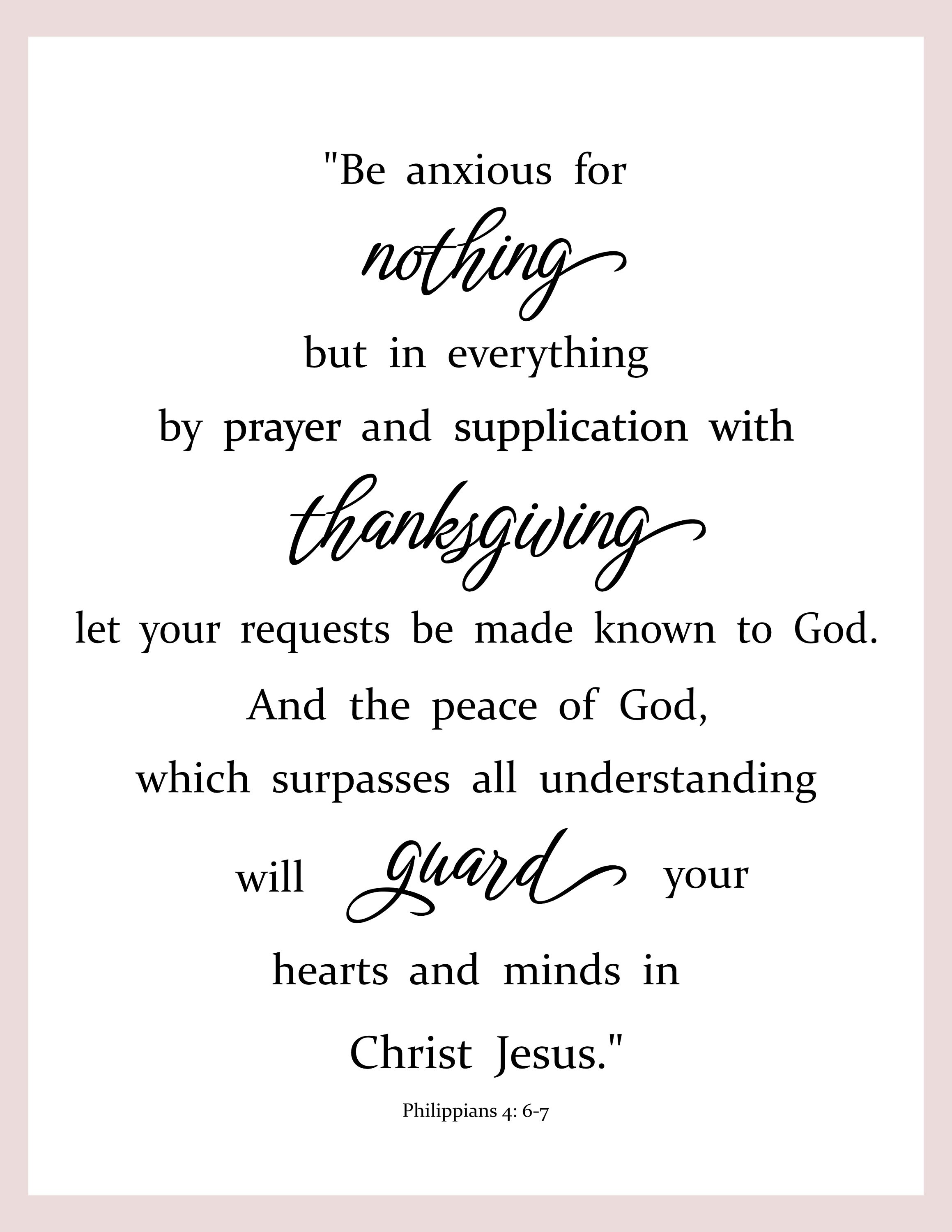 PRINTABLE Philippians 4:6, Bible Verse, Scripture Wall Art, Peace Bible ...