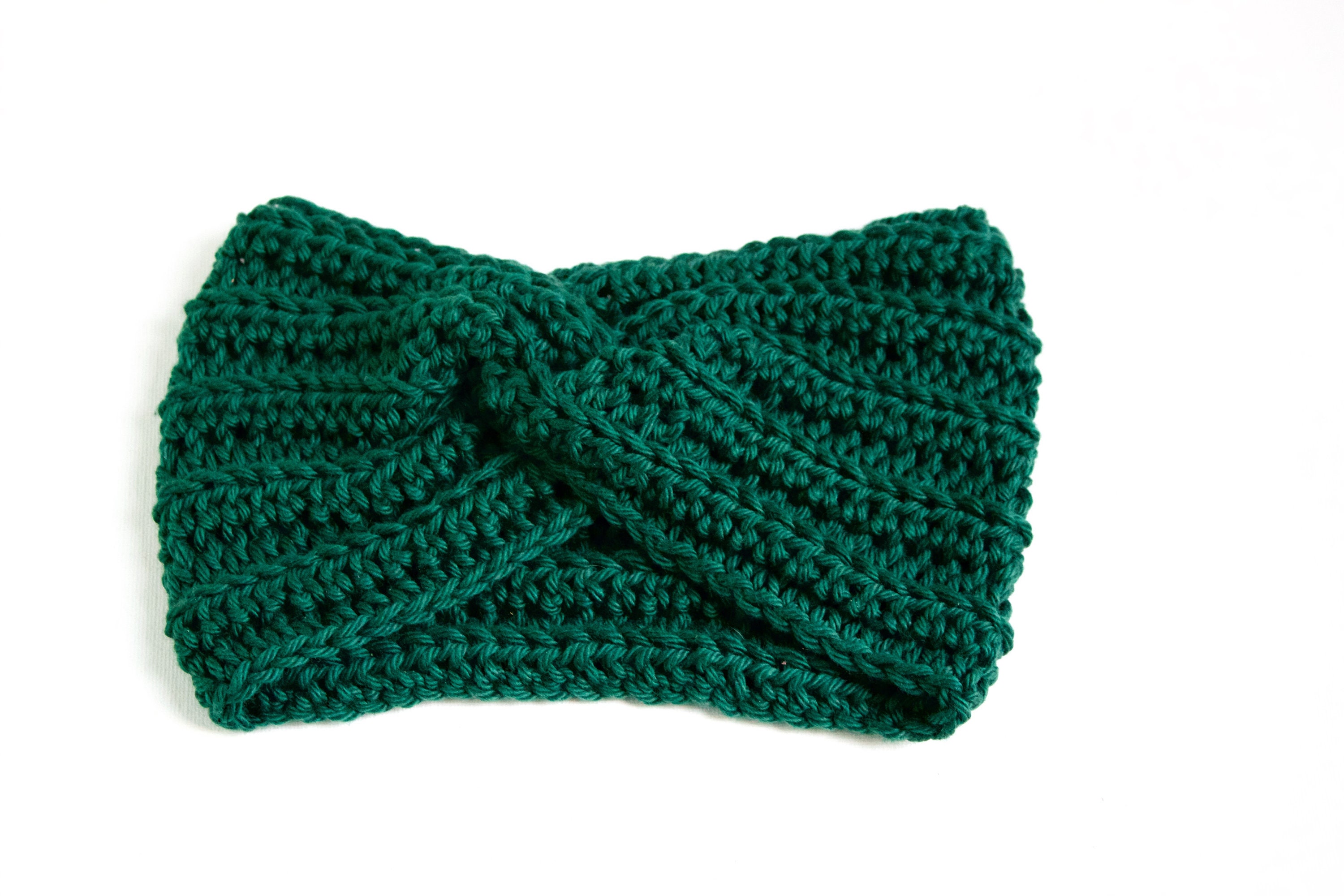 Crochet Forest Green Headband Adult Size Ear Warmer Winter | Etsy