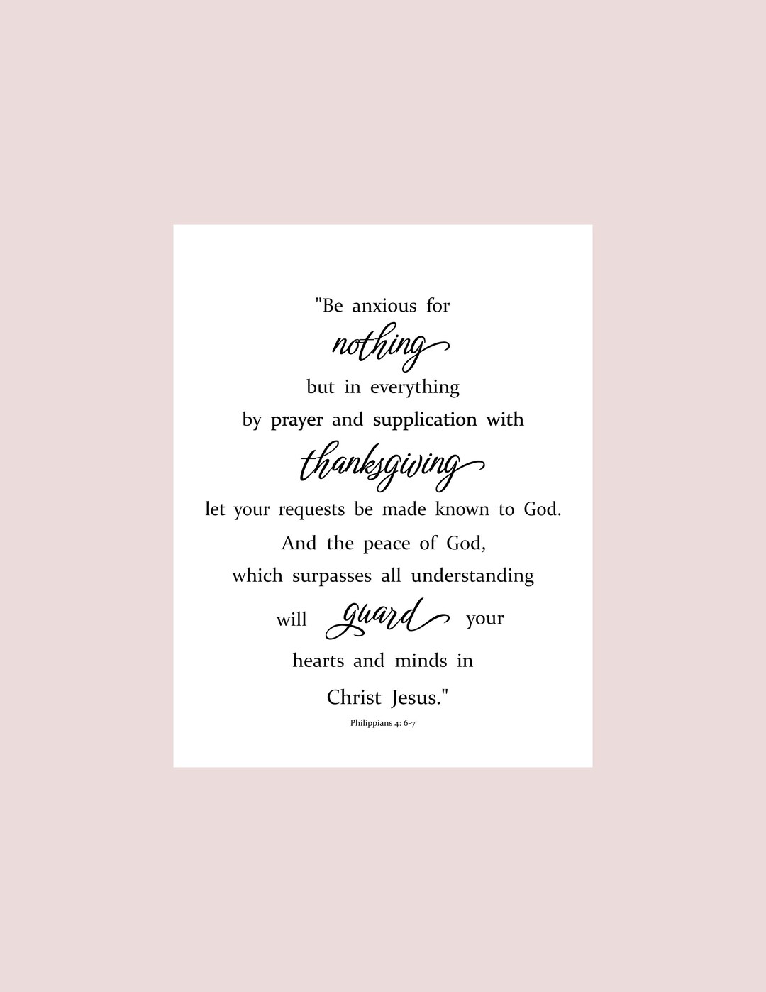 PRINTABLE Philippians 4:6, Bible Verse, Scripture Wall Art, Peace Bible ...