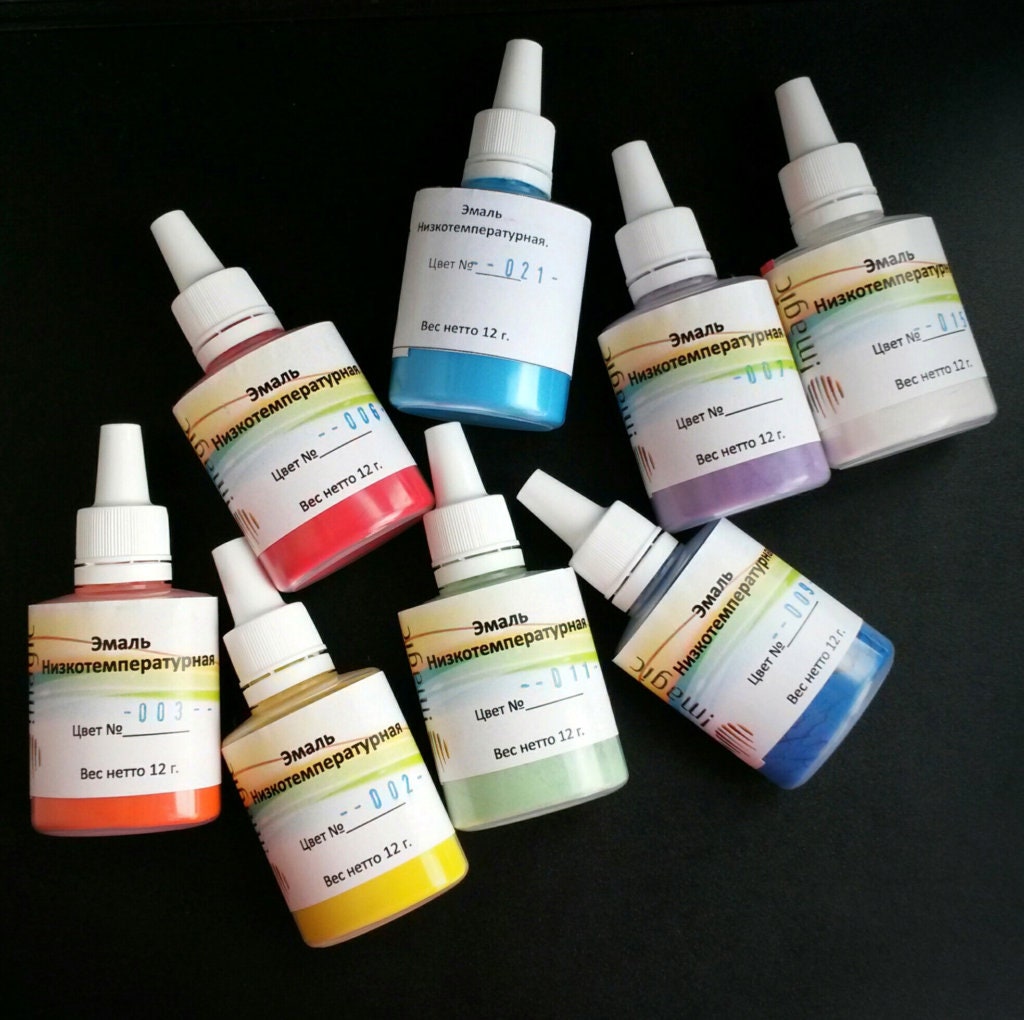 Set 10 couleurs Poudre Efcolor 10 ml, pour émaillage à froid, avec