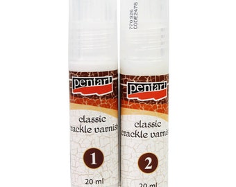 Classic Crackle Varnish Set 20 ml/50 ml/100 ml * 2 Stück Pentart Wasserbasiertes 2-teiliges Knistern