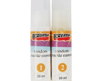 Pentart Crackle Medium Random for  cracks Two-Components 2x20ml Set, crackle transparent varnish for decoupage