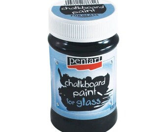 Pentart Chalkboard Paint 100 ml black, Green Chalkboard Paint, paint for glass, wood, metal.